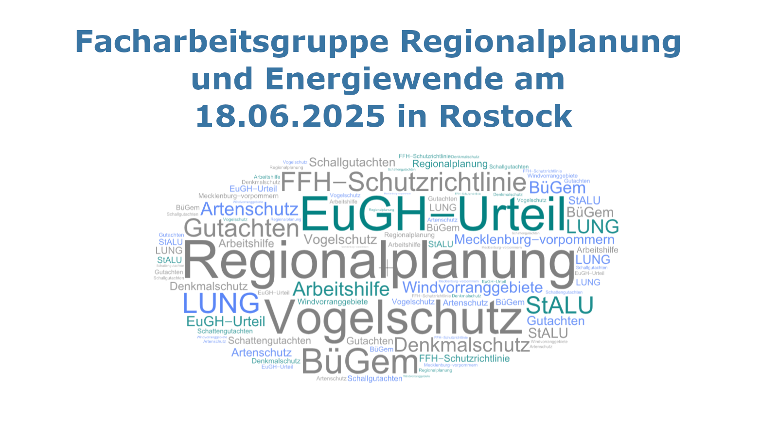 Titelbild zur Veranstaltung Facharbeitsgruppe Regionalplanung und Energiewende #2/2025